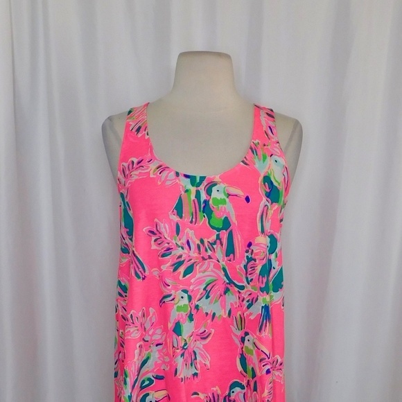LILLY PULITZER Toucan Can Monterey Tank Top Dragonfruit Pink Summer X-Small - Picture 4 of 14